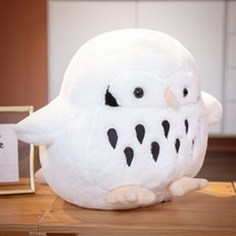 복실복실 플러시 올빼미 인형 애착인형 못생긴 귀여운 베개, 흰 올빼미_작은 38cm