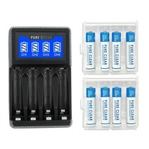 퓨어클리어 SW-4N AA/AAA 겸용 USB LCD 4구 충전기+충전지 세트, 퓨어클리어 SW-4N+AAA 950mAh 4알 2세트