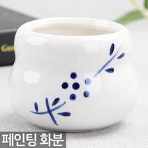 핸드페인팅 줄무늬 화분 - 미니화분 다육이화분 다육화분 미니화분 세라믹화분 식물 선인장화분 소형화분 백자화분 식물 인테리어 소품, 10_Sein_핸드페인팅화분(C02)