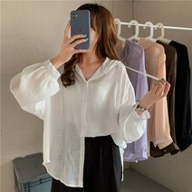 [5컬러] 후드 린넨 거즈 루즈핏 셔츠