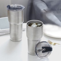1리터텀블러 벤티 대용량 보온 보냉 스테인레스 차량용 텀블러, 대용량텀블러 화이트