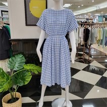오조크 DP01 모노 체크 플레어 원피스 FOQMCOA557P