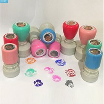 [스탬프스토리] 2원형포토스탬프 가족얼굴도장 아기얼굴도장, 오렌지, 케이스