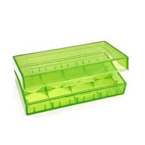룸미러 차량 자동차 블랙박스 플라스틱 배터리 케이스 홀더 보관 상자 18650 CR123A 16340 컨테이너 가방 주최자, Transparent Green