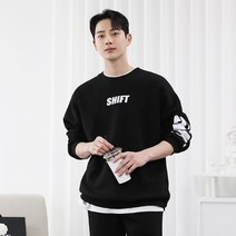 붐스타일 쉬프트 레터링 오버핏 맨투맨