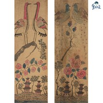 초현실 화조도 2폭 민화 도안 민화그리기 본그림 공모전 취미 원데이클래스 컬러링 수업자료, 초현실 화조도(1), 고급 닥순지, 중형