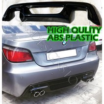 BMW 범퍼 범퍼플레이트 호환 bmw e60 2003 2004 2005 2006 2007 2008 2009 2010 m tech 리어 디퓨저 abs 플라스틱 피아노 블랙 리어, 없음