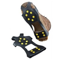 아이젠 2pcs 10 스터드 미끄럼 방지 아이스 그리퍼 스파이크 겨울 등산 미끄럼 방지 스노우 스파이크 그립 클리트 오버 슈즈 커버 크램폰, s