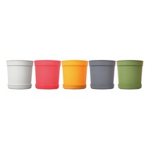 가정용 소형 컬러풀 분갈이화분 아파트정원 매장 텃밧가꾸기 베란다꾸미기 주택 카페, 1개, DAMDDA베이직1호 옐로우