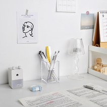 사각 투명 아크릴 인테리어 소품 정리 케이스 펜 홀더 연필 꽂이 필기구통 화장품 도구 보관함 데스크 정리대