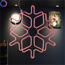 d09 LED 눈꽃 네온플렉스 60CM 무점멸 레드 284804, 상세페이지 참조