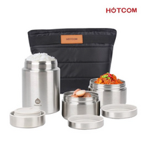핫콤 프리미엄 스텐레스 보온 도시락 HCL-1050, 혼합 색상, 4세트