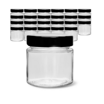 미르코리아 유리병 + 일자형 딥캡 블랙 세트, 24세트, 150ml.