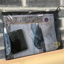 블랙 투명 파우치 이너백 PVC 여행용 물놀이 화장품 가방 목욕백 마스크 보관 팩 다용도