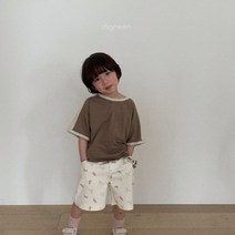 디그린 여름 아기 유아 남여아동 키즈 톤톤배색티 반팔티셔츠