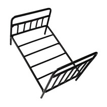 1/12 인형의 집 침대 액세서리 플레이 장식품 가구 척, 금속, 검은색