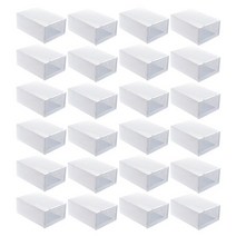 더스트박스 보관 신발 상자 운동화 컨테이너 케이스 접이식 빈 통 투명 천 랙 쌓을 수 있는 정리 디스플레, 03 24 Pcs