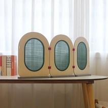 고야 린넨 자작나무 미니 3단 책상 파티션 (900) 인테리어 칸막이 다용도 가림막, 그린