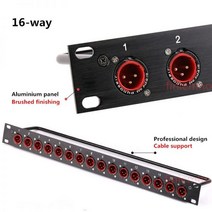 혼합기 랙 패치 패널 8 12 16 Way XLR Male Canon Connnector 1U 비행 케이스 마운트 전문 라우드 스피커 오디오 케이블 Dj 믹서, 1u-12 방법