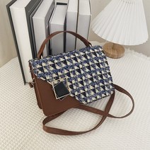 YAPOGI 대비 색 체크 무늬 질감 가방 여성 휴대용 작은 사각형 가방 모든 일치 패션 어깨 Crossbody 여성 가방 YAPOGI