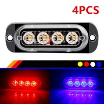 저렴한 스트로브 사이드 라이트 트레일러 조명 그릴 고장 12V 24V 깜박이 비상등 자동 스트로보스코프, 한개옵션1, 06 red blue
