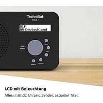 TechniSat VIOLA 2 - 휴대용 DAB 라디오(DAB + FM 스피커 헤드폰 잭 2줄 디스플레이 버튼 제어 소형 1와트 RMS) 검정색-25670, 검은색, DAB+, BT, 모노, 액정 디스플레이