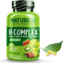 120 Count (Pack of 1) Vitamin B Complex NATURELO Vitamin B Complex with Methyl B12 Methyl Folate, One Color, One Size