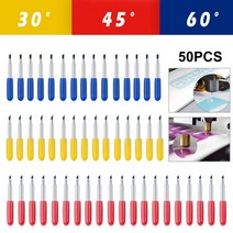 New 50Pcs 30/45/60 Degree Cutter Blade for Roland Cutting Plotter Wear Resistant Cricut Maker 3 Colo, 01 CHINA, 01 1
