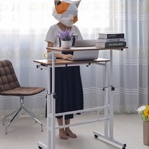 수동높이조절책상 스탠딩책상 스탠드업데스크 책상높낮이 사무용보조 서서데스크 키높이조절책상 서서공부 스탠딩책상높이 스탠드형책상 데스크 높이책상 높이조절데스크 서있는책상, 고급형우드