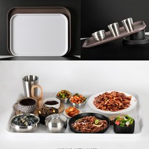 플라스틱 대형쟁반 트레이 식당 카페 업소용 사각쟁반, 블랙