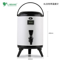업소용 보온통 대용량 6L 보냉통 전기물끓이기, N.온도계가있는8L흰색