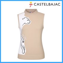 까스텔바작 봄 여성골프웨어 여자 배색 자수 조끼 골프티 베스트