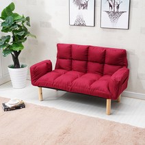 ZT 미니 소파 월룸 소파 침대, 호화 3인승 확대 두께 증가(쿠션 배달), 빨강