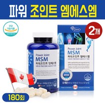 MSM 파워 조인트 엠에스엠 글루코사민 초록잎홍합 상어연골 무릎 연골 영양제 녹색홍합 그린머슬 손목 어깨 관절 건강기능식품, 관절 MSM 파워 조인트 엠에스엠 180회, 2개
