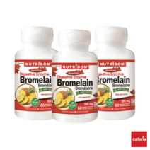 (3병) 뉴트리돔 브로멜라인 500mg 60캡슐 파인애플 천연 소화효소제 파파인 브로멜라인정 캐나다 직구 영양제 카포리아, 3개, 60정