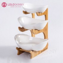 디저트 과일 트레이 (2단 3단) 예쁜 과일 도자기 케이크 접시 쟁반, 세라믹화이트