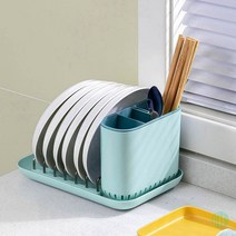 수저꽂이 식기건조대 블루 1인용 작은건조대 식기건조 물빠짐트레이 미니컵건조대