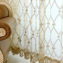 사용자 정의 유럽 럭셔리 커튼 거실 침실 간단한 솔리드 골드 컬러 부드러운 캐시미어 천 정전 밸런스 원사 얇은 명주 그물