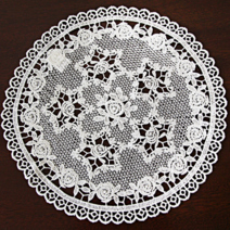 제우스갤러리 레이스러너 화이트로즈 쉐입 6종 식탁매트 러너 테이블매트, E타입 : 46.5 / 30.5cm 1장, 화이트(상세페이지참고)