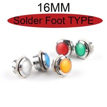 네비게이션 라이트 비상표시등 위치표시등 소방표시등 16mm 라운드 금속 표시 등 3V 6V 12V 24V 110V 220V 방수 LED 전원 경고 신호 램프 납땜 핀 없음 와이어, [11] 110V222V Red