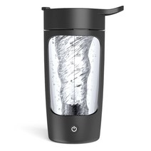 자동 믹스컵 usb충전식 전동 믹스컵 텀블러 쉐이커 단백질 파우더 블렌딩 전동 컵 650ml, 블랙