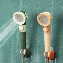 온스파 수압상승 샤워기 수압조절 샤워 헤드 거치대, 그린 샤워헤드+거치대 세트