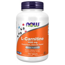 NOW Supplements L Carnitine 카르니틴 100정 해외, 5개
