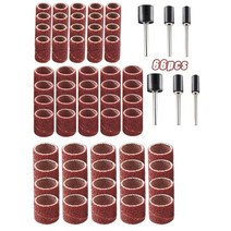 대리석연마 조각기 그라인더 Dremel 용 샌딩 드럼 키트 연삭 밴드 슬리브 맨드릴 고무 포함 로타리 공구 연마재, [03] 80, [02] 66pcs Drums Kit