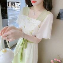 철릭 원피스 패턴 여름 쉬폰 A라인 봄 랩스커트 배색 개량한복 생활한복 레이스