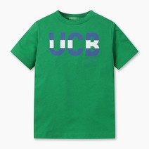 베네통 키즈 로고 그래픽 반소매 티셔츠 3I1XC100QGN