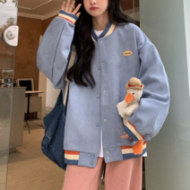 나루니 W05701 오버핏 야구점퍼 캐주얼점퍼 야구잠바 귀여운 가을 겨울