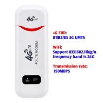 카파이 와이파이 동글 휴대용 무선 USB 4g lte usb 모바일 광대역 150mbps 모뎀 스틱 sim 카드 라우터 usb 150mbps 모뎀 스틱, 흰색-2