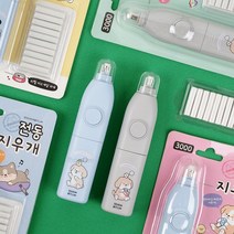 이리눕개 전동지우개 + 리필 지우개심 세트 / 어린이 캐릭터 자동 진동 지우개, 12개, 랜덤발송