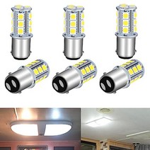[ 정품]UNXMRFF 매우 밝은 1142 LED 전구 웜 화이트 1178 BA15D 1076 LED 전구 5050 18-SMDR교체품 12V RV 내부 천장 돔 조명여행 트레일러, 10PCS, White
